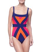 Gottex Squareneck Onepiece Swimsuit - Lyst