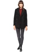 SOIA & KYO Emmie Black Straight Cut Double Breasted Wool Jacket - Lyst