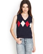 Forever 21 Sleeveless Argyle Sweater - Lyst