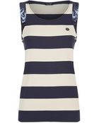 Armani Jeans Sequin Trim Striped Tank Top - Lyst