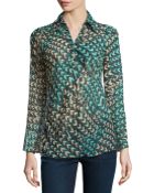 BCBGMAXAZRIA Arrow Thread-Print Chiffon Blouse - Lyst