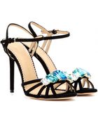 Charlotte Olympia Jewel Embellished Suede Sandals - Lyst