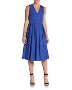 Max Mara Sleeveless Sateen Pleated Dress - Lyst