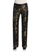 Roberto Cavalli Metallic Jacquard Pants - Lyst