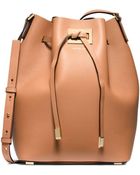 Michael Kors Miranda Large Leather Messenger - Lyst