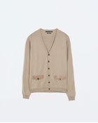 Zara Cardigan With Appliques - Lyst