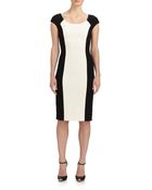 Michael Kors Bouclã© & Crepe Contrast Dress - Lyst