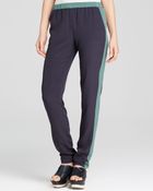 Tory Burch Lennie Slim Silk Pants - Lyst