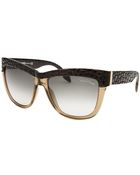 Roberto Cavalli Women'S Rea Wayfarer Beige Translucent & Black Sunglasses - Lyst