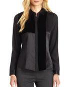 Lafayette 148 New York Silk Allura Paneled Blouse - Lyst