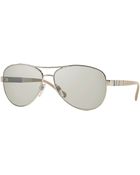 Burberry Check-temple Aviator Sunglasses - Lyst