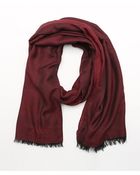 Armani Bordeaux Chevron Pattern Fringed Scarf - Lyst