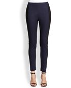 St. John Contrast-Trimmed Denim Leggings - Lyst
