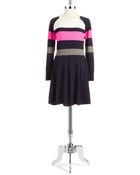 Eliza J Striped Fit And Flare Sweater Dress - Lyst