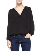 Joie Madrina V-Neck Blouse W/ Bishop Sleeves - Lyst