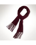 Ralph Lauren Black Label Cabled Cashmere Fringe Scarf - Lyst