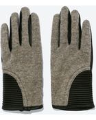 Zara Faux Leather Combined Short Gloves - Lyst