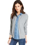 Tommy Hilfiger Striped Cardigan - Lyst