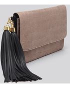 Zac Zac Posen Clutch Claudette Large Embossed Foldover - Lyst
