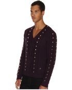 Versace V-neck Cable Sweater - Lyst