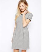 Oasis Check Jacquard Skater Dress - Lyst