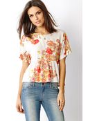 Forever 21 Boxy Floral Peplum Top - Lyst
