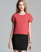 French Connection Top Fast Suki Stripe Crop - Lyst