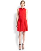 Michael Kors Collared Cotton Poplin Dress - Lyst