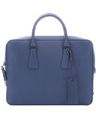 Prada Bluette Leather Top Handle Bag - Lyst