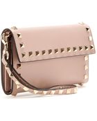 Valentino Rockstud Leather Clutch - Lyst