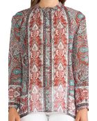Rachel Zoe Violet Peasant Neck Tie Blouse - Lyst
