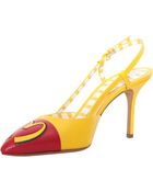 Moschino Leather Sling-Back Decolleté - Lyst