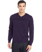 Kenneth Cole Reaction V-Neck Textured Sweater - Lyst