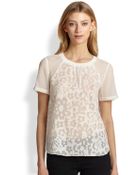 Rebecca Taylor Capsleeve Laceclip Voile Top - Lyst