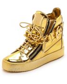 Giuseppe Zanotti London Zip Sneakers - Oro - Lyst