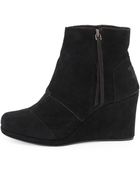 Toms Desert Suede Wedge Boot - Lyst