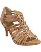 Nine West Bodyrock Leather Heeled Sandals - Lyst