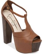 Jessica Simpson Dany T-Strap Platform Sandals - Lyst