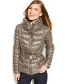 Tahari Belted Down Puffer Coat - Lyst
