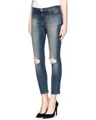 J Brand Capri Distressed Skinny Jeans - Lyst
