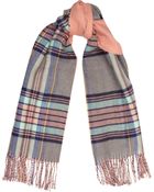 River Island Coral Plaid Blanket Scarf - Lyst