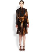 Givenchy Silk Flame Print Dress - Lyst