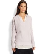 Vince Double V Thermal Wool & Cashmere Sweater - Lyst