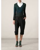 M Missoni Crochet Knit Vneck Sweater - Lyst