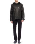 Alexander Wang Washedleather Hooded Jacket - Lyst