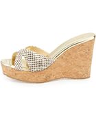 Jimmy Choo Pandora Snake-print Slide Sandal - Lyst