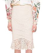 Pixie Market Chic Peplum Midi Skirt - Lyst