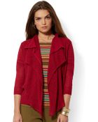 Lauren by Ralph Lauren Pointelle Knit Linen Cardigan - Lyst