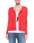 Eileen Fisher Long-Sleeve Merino Boyfriend Cardigan - Lyst
