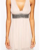 Tfnc Plunge Neck Maxi Dress With Embellished Waist - Lyst